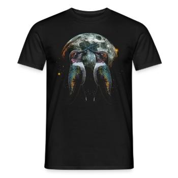 Kolibri Vogel Heulender Mond - Männer T-Shirt - Schwarz - Vorne - AI Model Male 178 light (178cm)