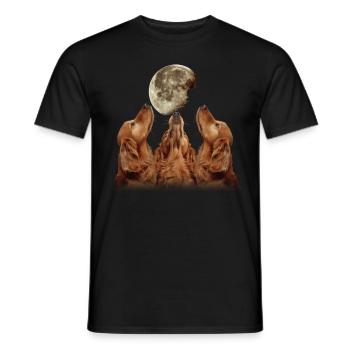 Irish Setter Hund Heulender Mond - Männer T-Shirt - Schwarz - Vorne - AI Model Male 178 light (178cm)