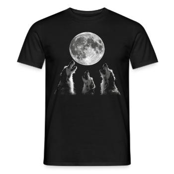 Irischer Wolfshund Hund Heulender Mond - Männer T-Shirt - Schwarz - Vorne - AI Model Male 178 light (178cm)