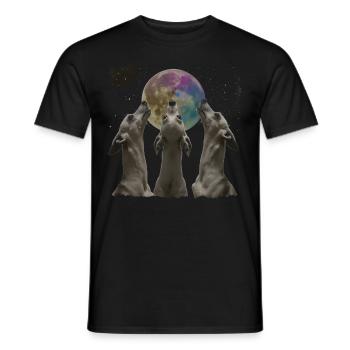 Italienischer Windhund Hund Heulender Mond - Männer T-Shirt - Schwarz - Vorne - AI Model Male 178 light (178cm)