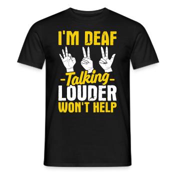 Deaf Pride ASL Gebärdensprache - Männer T-Shirt - Schwarz - Vorne - AI Model Male 178 light (178cm)