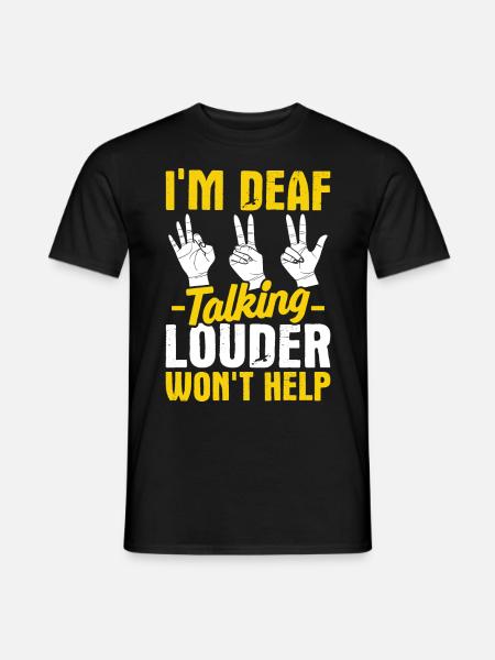 Deaf Pride ASL Gebärdensprache - Männer T-Shirt - Schwarz