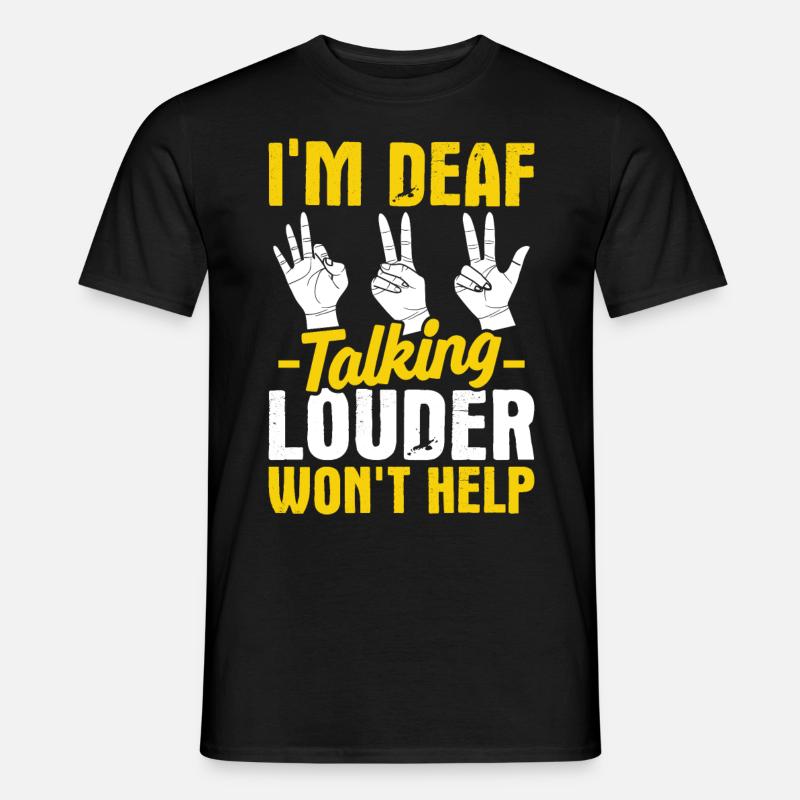 Deaf Pride ASL Gebärdensprache - Männer T-Shirt - Schwarz