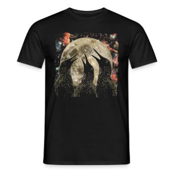 Kiwi Bird New Zealand Howling Moon - Men's T-Shirt - black - Front - AI Model Male 178 light (178cm)