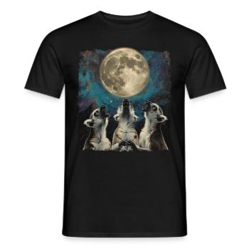 Lémurien Ringtail Lune hurlante - T-shirt homme - noir - Devant - AI Model Male 178 light (178cm)