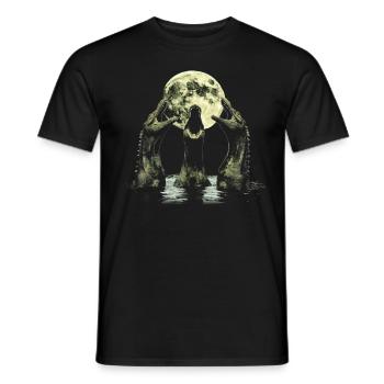 Monster of Loch Ness Nessie Plesiosaur Howling - Men's T-Shirt - black - Front - AI Model Male 178 light (178cm)