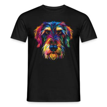Lévrier irlandais Chien Popart - T-shirt homme - noir - Devant - AI Model Male 178 light (178cm)