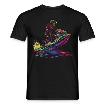 Jet Ski Jet Skiing Jet Skier Popart - T-shirt homme - noir - Devant - AI Model Male 178 light (178cm)