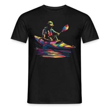 Kayak Kayakiste Popart - T-shirt homme - noir - Devant - AI Model Male 178 light (178cm)