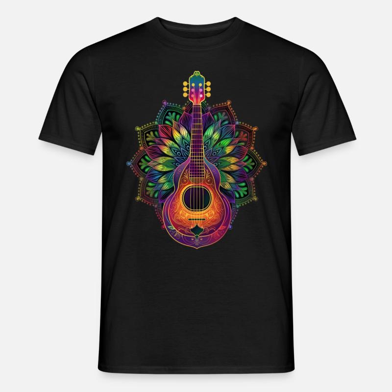 Mandoline Mandolinist Instrument Popart - Männer T-Shirt - Schwarz