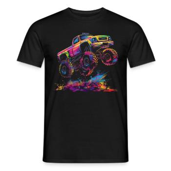 Monster Truck Off-Road Vehicle Popart - Men's T-Shirt - black - Front - AI Model Male 178 light (178cm)