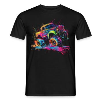 Boue Bogging Boue Course de boue 4 roues Monster Tru - T-shirt homme - noir - Devant - AI Model Male 178 light (178cm)