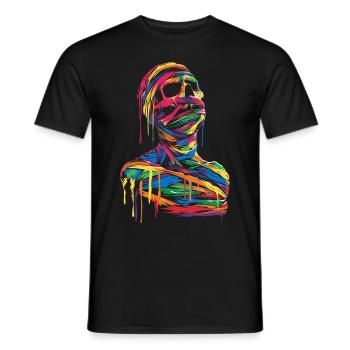 Mummy Halloween Pop Art - Men's T-Shirt - black - Front - AI Model Male 178 light (178cm)