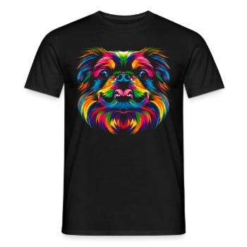 Pekingese Dog Popart - Men's T-Shirt - black - Front - AI Model Male 178 light (178cm)