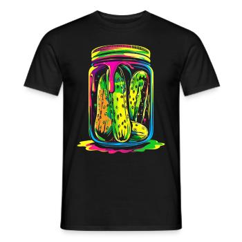 Gurken-Dill-Glas Popart - Männer T-Shirt - Schwarz - Vorne - AI Model Male 178 light (178cm)