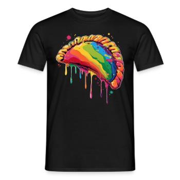Pierogi Polonais Pologne Popart - T-shirt homme - noir - Devant - AI Model Male 178 light (178cm)