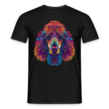Caniche Chien Popart - T-shirt homme - noir - Devant - AI Model Male 178 light (178cm)