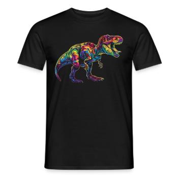 T-Rex Dinosaur Tyrannosaurus Rex Popart - Men's T-Shirt - black - Front - AI Model Male 178 light (178cm)