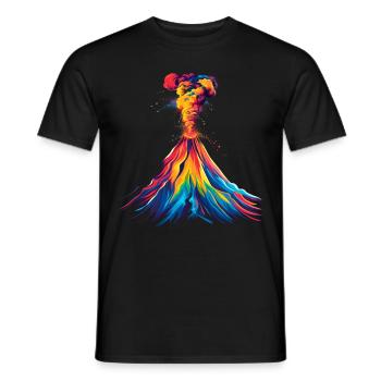 Volcano Geology Magma Lava Popart - Men's T-Shirt - black - Front - AI Model Male 178 light (178cm)