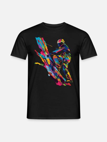 Baumklettern Baumkletterer Arborist Popart - Männer T-Shirt - Schwarz