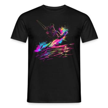 Wakeboarding Wakeboard Wakeboarder Popart - Men's T-Shirt - black - Front - AI Model Male 178 light (178cm)