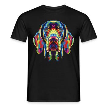 Braque de Weimar Dog Popart - T-shirt homme - noir - Devant - AI Model Male 178 light (178cm)