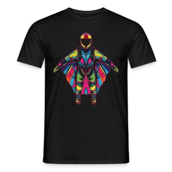Wingsuit Flying Wingsuit Aviateur Saut en parachute - T-shirt homme - noir - Devant - AI Model Male 178 light (178cm)