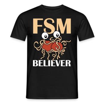 Fliegendes Spaghettimonster FSM - Männer T-Shirt - Schwarz - Vorne - AI Model Male 178 light (178cm)