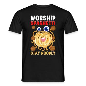 Flying Spaghetti Monster FSM - Men's T-Shirt - black - Front - AI Model Male 178 light (178cm)
