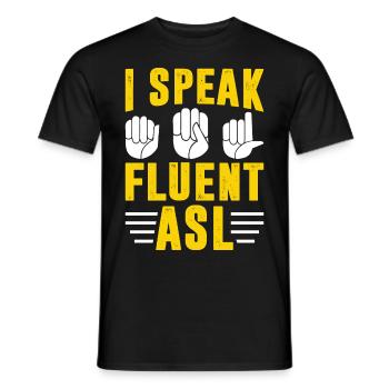 Deaf Pride Awareness Gebärdensprache - Männer T-Shirt - Schwarz - Vorne - AI Model Male 178 light (178cm)