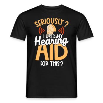 Sensibilisation à la fierté des sourds Langue des signes ASL - T-shirt homme - noir - Devant - AI Model Male 178 light (178cm)