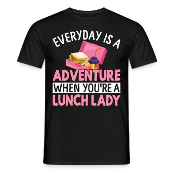 Cafeteria Worker Battery Life Adventure You're A L - Men's T-Shirt - black - Front - AI Model Male 178 light (178cm)