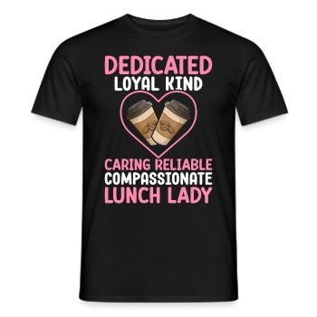 Employé de cafétéria Dévoué, loyal, ami - T-shirt homme - noir - Devant - AI Model Male 178 light (178cm)