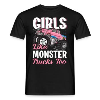 Girls Monster Trucks Truck Lover Girls - Men's T-Shirt - black - Front - AI Model Male 178 light (178cm)