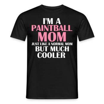 Paintball-Mama aber viel cooler Paintball-Spieler - Männer T-Shirt - Schwarz - Vorne - AI Model Male 178 light (178cm)