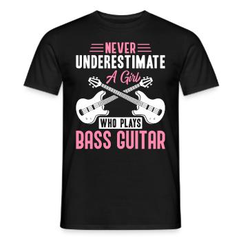 Bassist Guitarist Guitar Lover A Girl sp - Men's T-Shirt - black - Front - AI Model Male 178 light (178cm)