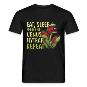 Venusfliegenfalle Karnivore Pflanze Design - Männer T-Shirt - Schwarz - Vorne - AI Model Male 178 light (178cm)