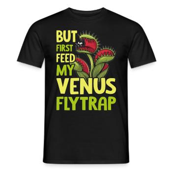 Venusfliegenfalle Karnivore Pflanze Design - Männer T-Shirt - Schwarz - Vorne - AI Model Male 178 light (178cm)