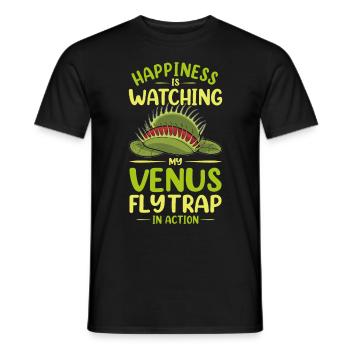 Venusfliegenfalle Karnivore Pflanze Design - Männer T-Shirt - Schwarz - Vorne - AI Model Male 178 light (178cm)