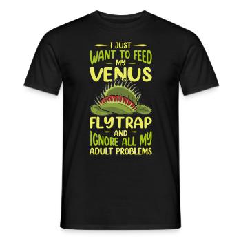 Venusfliegenfalle Karnivore Pflanze Design - Männer T-Shirt - Schwarz - Vorne - AI Model Male 178 light (178cm)