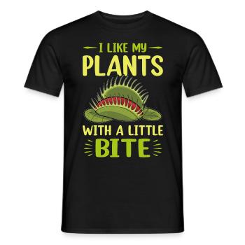 Venusfliegenfalle Karnivore Pflanze Design - Männer T-Shirt - Schwarz - Vorne - AI Model Male 178 light (178cm)