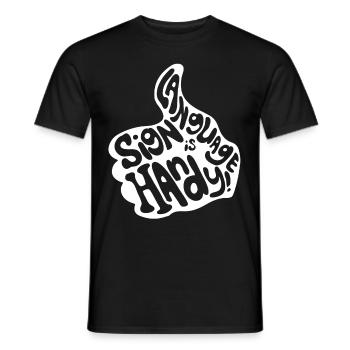 Deaf Pride Gebärdensprache - Männer T-Shirt - Schwarz - Vorne - AI Model Male 178 light (178cm)