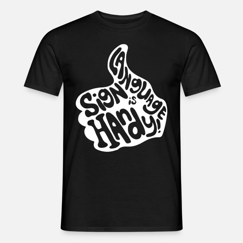 Deaf Pride Gebärdensprache - Männer T-Shirt - Schwarz