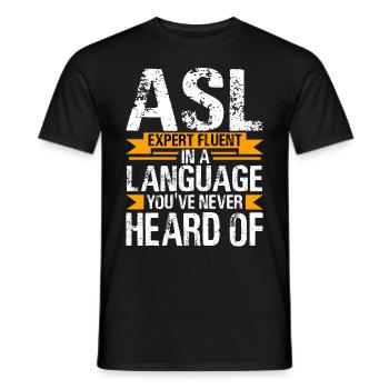 Fierté des sourds Langue des signes ASL - T-shirt homme - noir - Devant - AI Model Male 178 light (178cm)