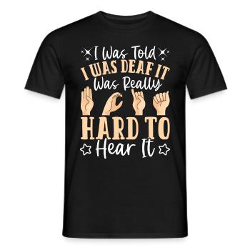 Deaf Pride ASL Gebärdensprache - Männer T-Shirt - Schwarz - Vorne - AI Model Male 178 light (178cm)