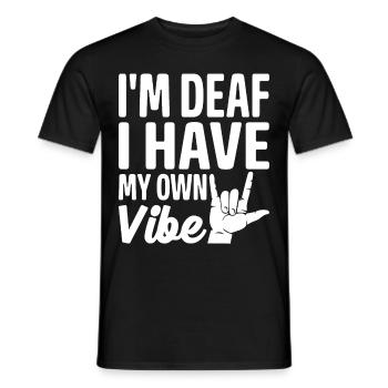 Deaf Pride ASL Gebärdensprache - Männer T-Shirt - Schwarz - Vorne - AI Model Male 178 light (178cm)