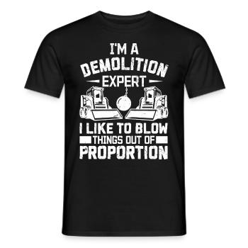 Funny House Demolition Day Demolition Expert Blows To A - Men's T-Shirt - black - Front - AI Model Male 178 light (178cm)