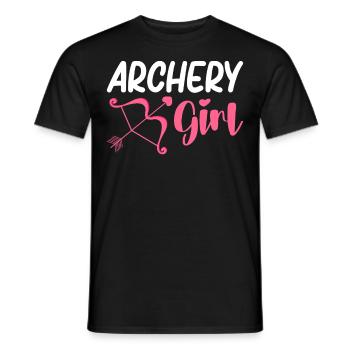Bogenschießen Mädchen Bogenschütze Bogen und Pfeil - Männer T-Shirt - Schwarz - Vorne - AI Model Male 178 light (178cm)