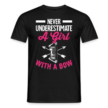 Bogenschießen Bogenschütze Bogen und Pfeil Ein Mäd - Männer T-Shirt - Schwarz - Vorne - AI Model Male 178 light (178cm)