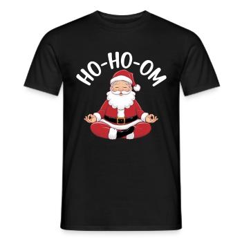 Christmas Yoga Santa Claus - Men's T-Shirt - black - Front - AI Model Male 178 light (178cm)